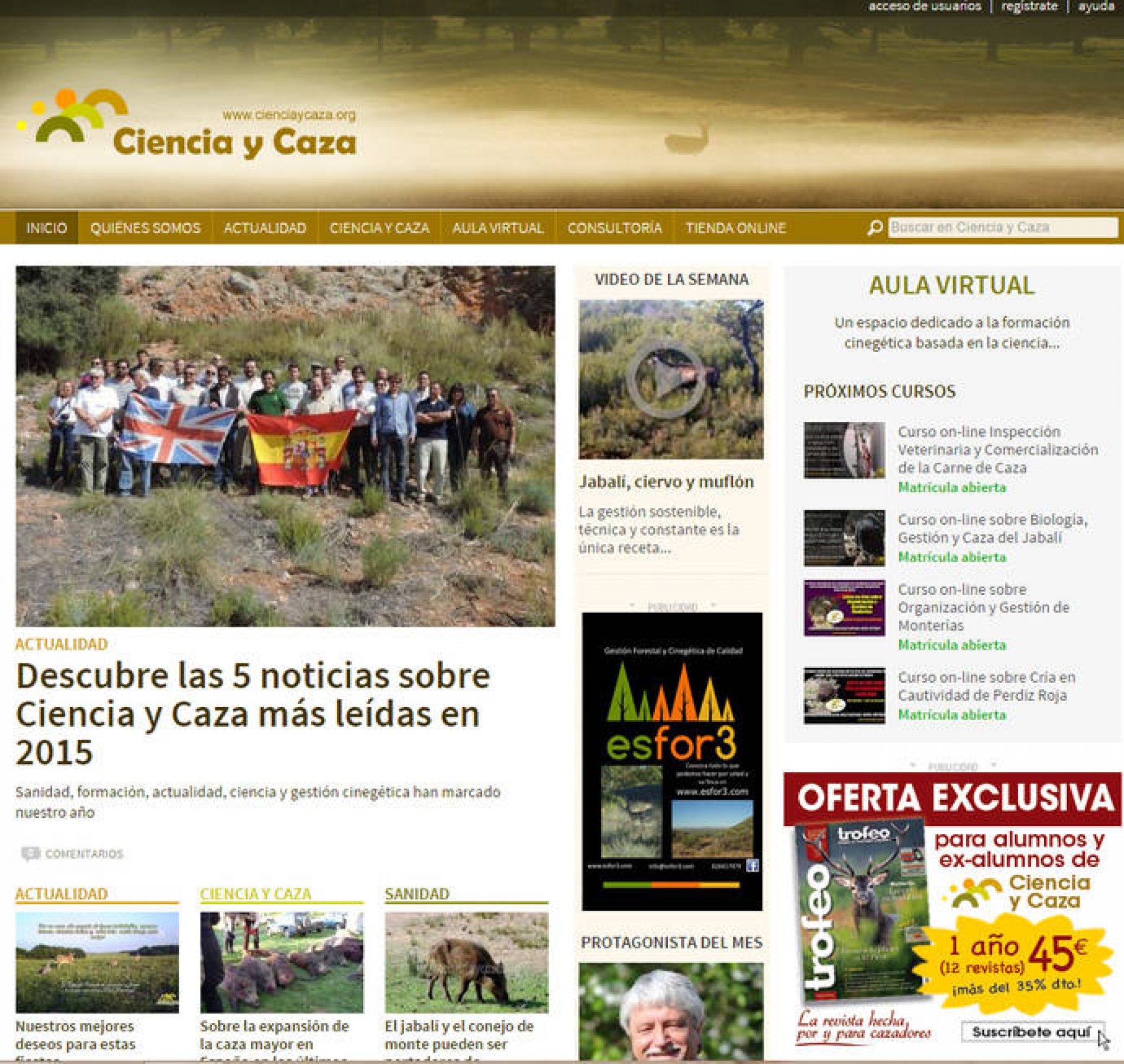 Trofeo Caza y la web cienciaycaza.org juntos por la caza sostenible
