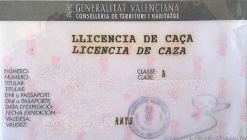 Licencia Caza Comunidad Valenciana