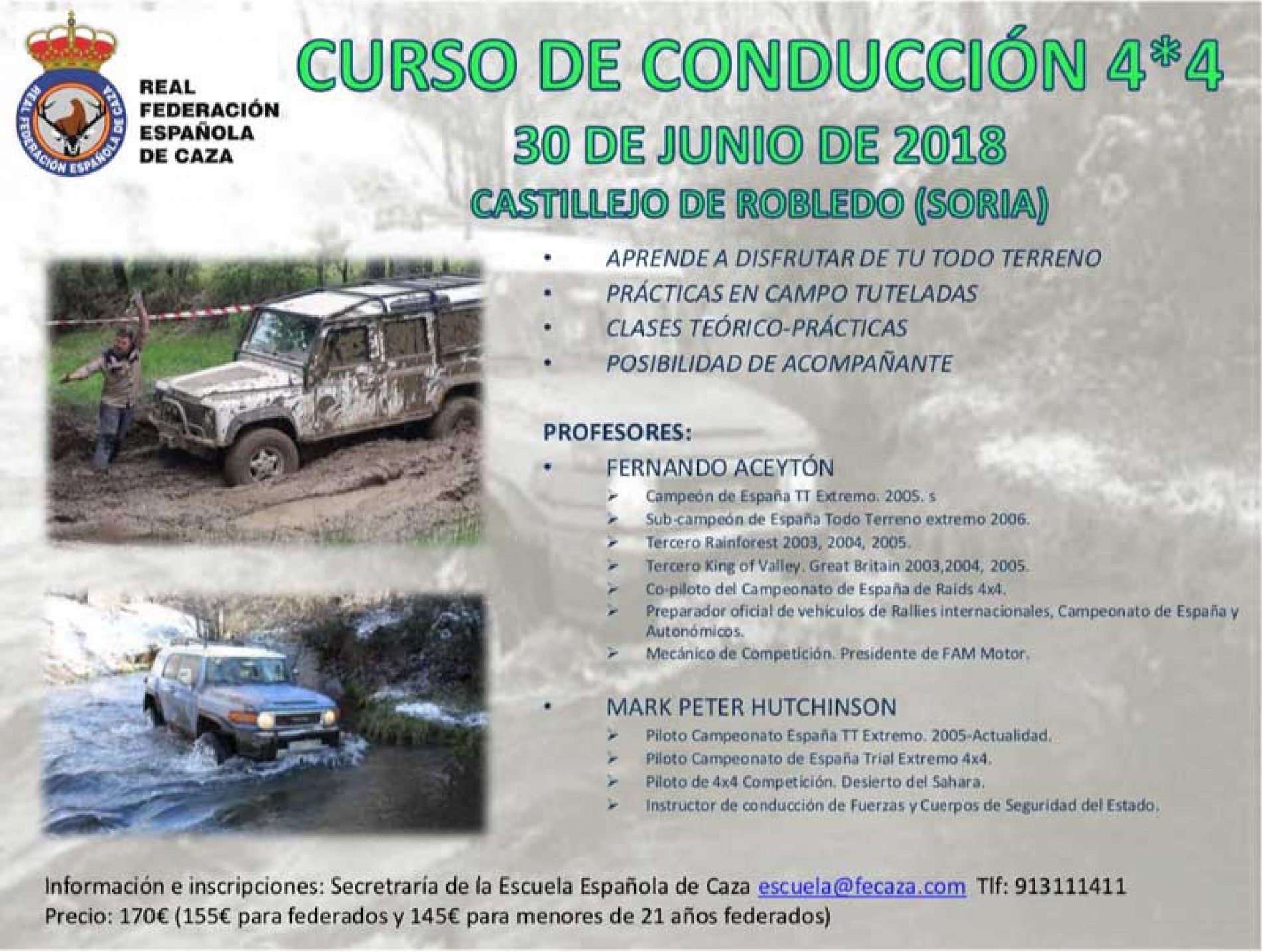 La Escuela Española de Caza organiza un curso de conducción 4×4