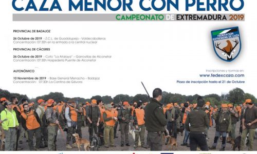 Los campeonatos provinciales de caza menor con perro de Extremadura se celebrarán el 26 de octubre