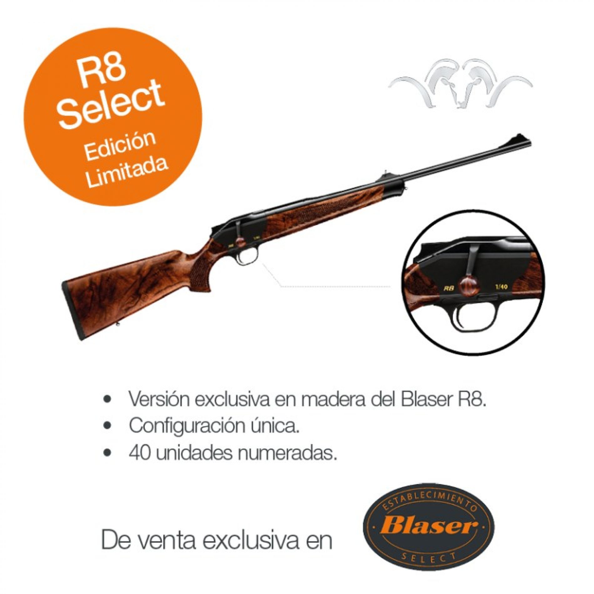 40 únicas piezas para España del Rifle Blaser R8 Select Edición Limitada.