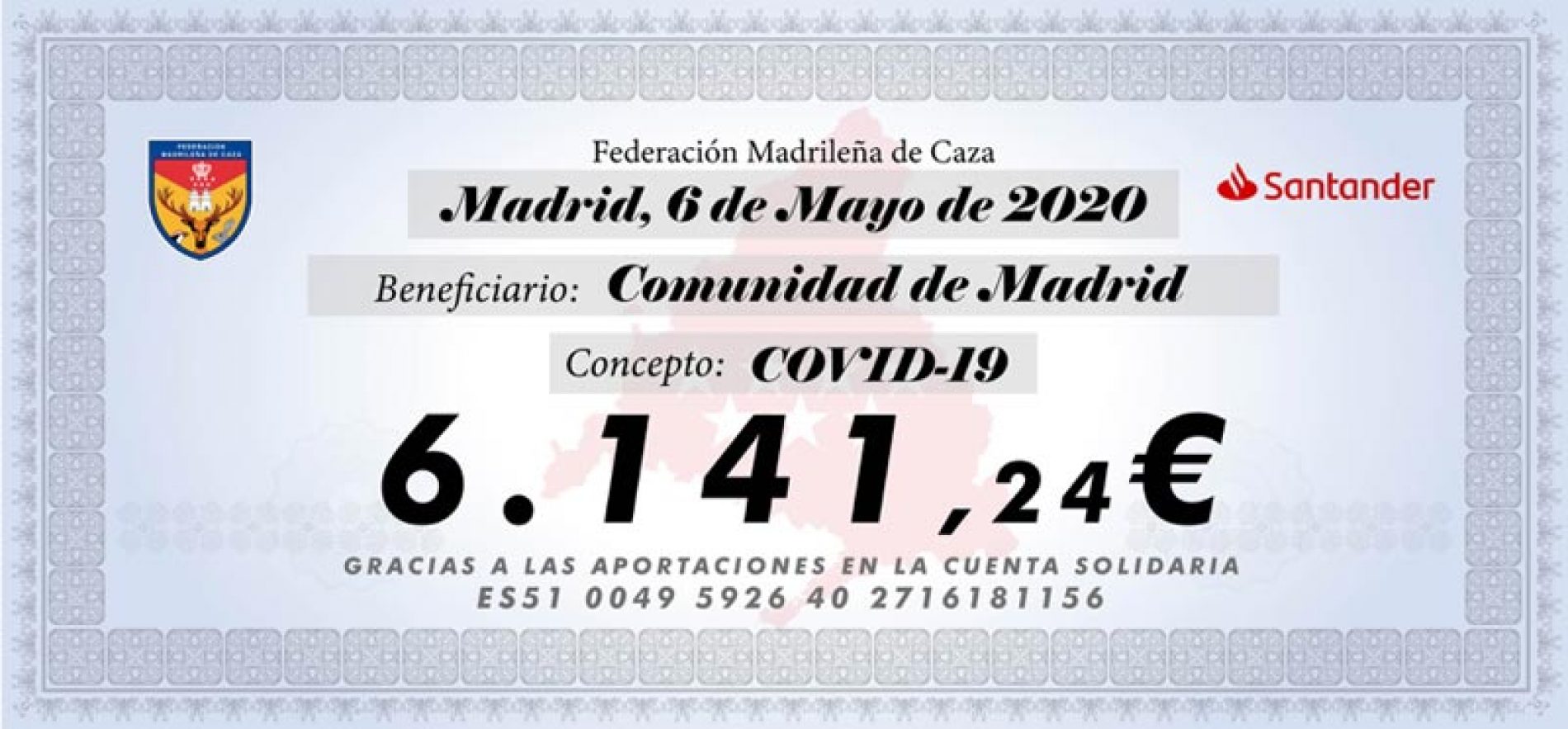 La Federación Madrileña cierra su campaña solidaria contra el COVID-19