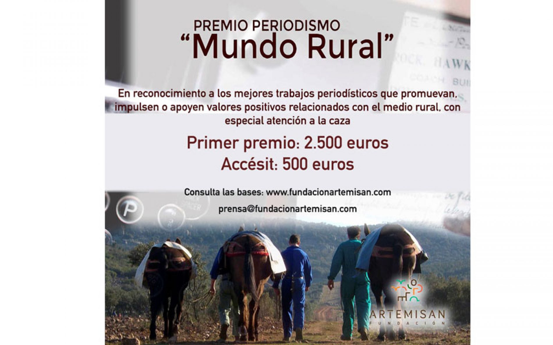 La Fundación Artemisan convoca el Primer Premio de Periodismo ‘Mundo Rural’