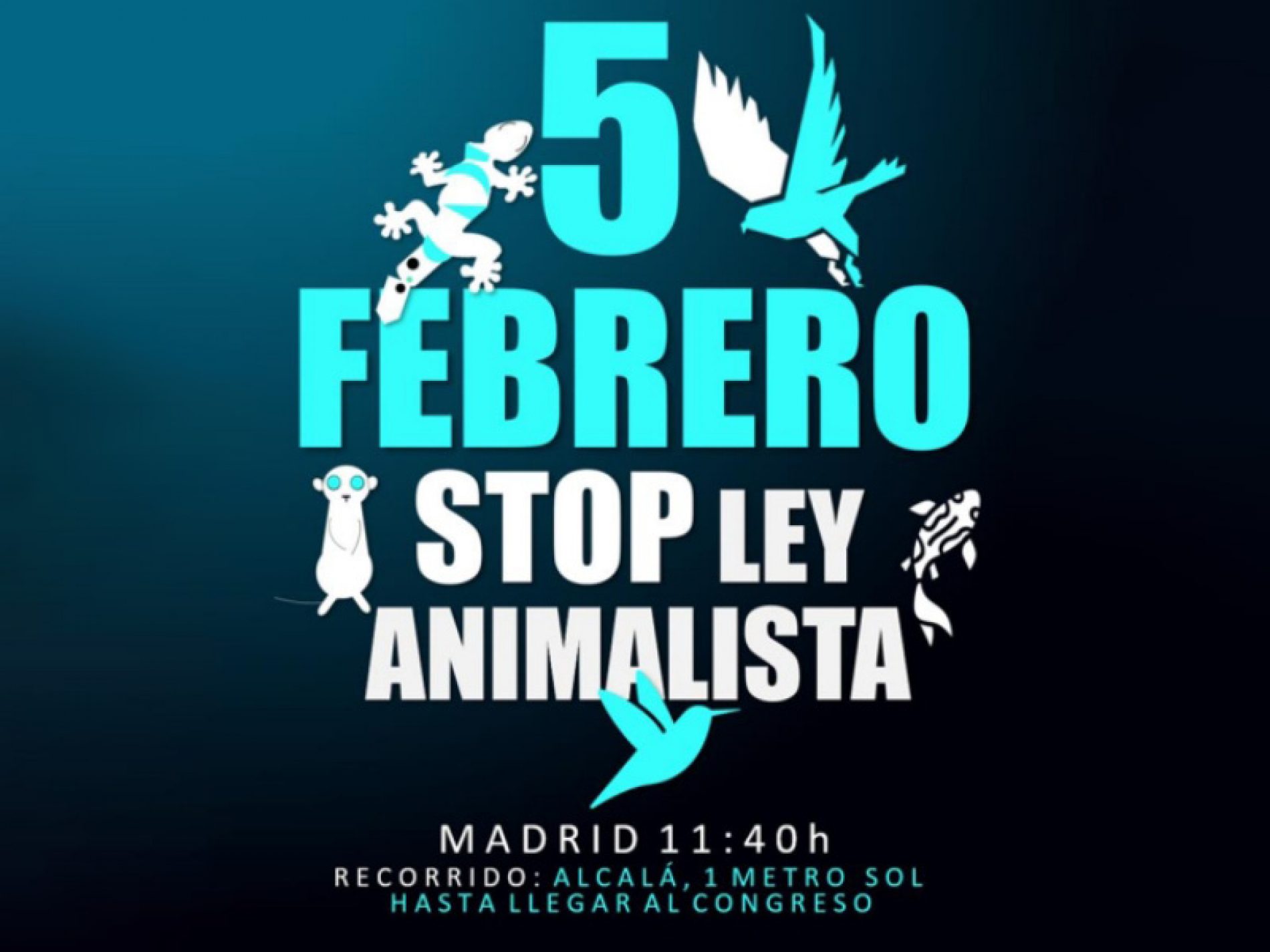 Manifestación contra la Ley de Bienestar Animal el próximo 5 de febrero en Madrid