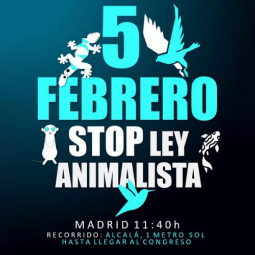 Manifestación contra la Ley de Bienestar Animal el próximo 5 de febrero en Madrid